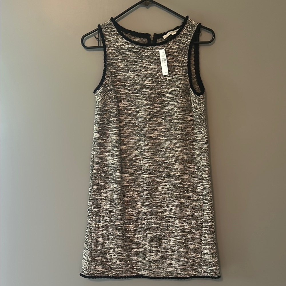 LOFT Black and White Sheath Mini Dress